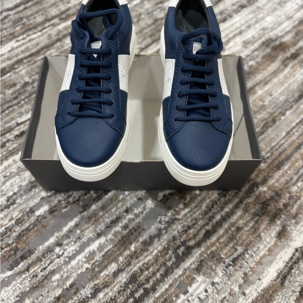 Men's Navy and White Sneakers